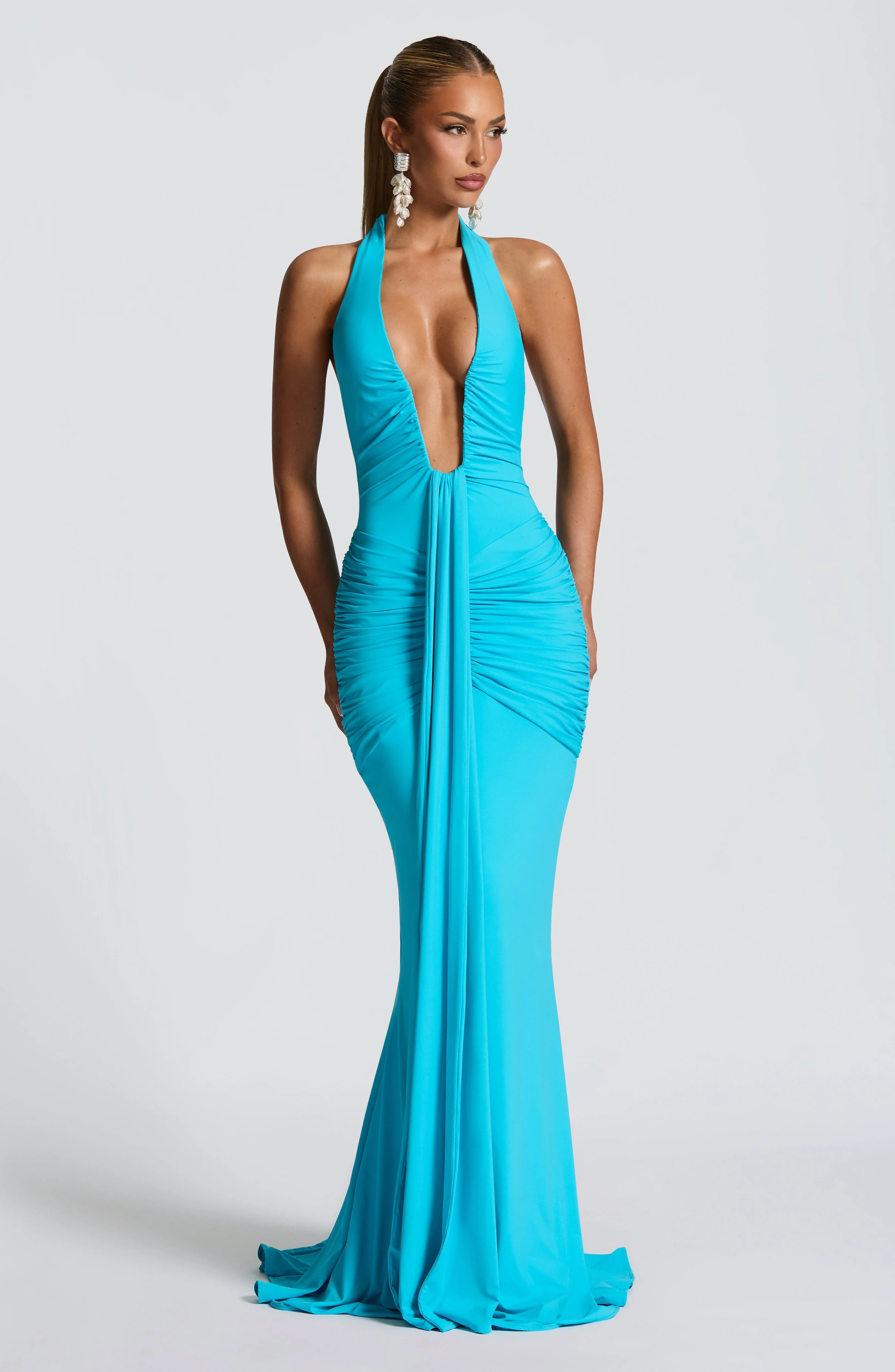Rosetta Maxi Dress - Aqua - Image 2