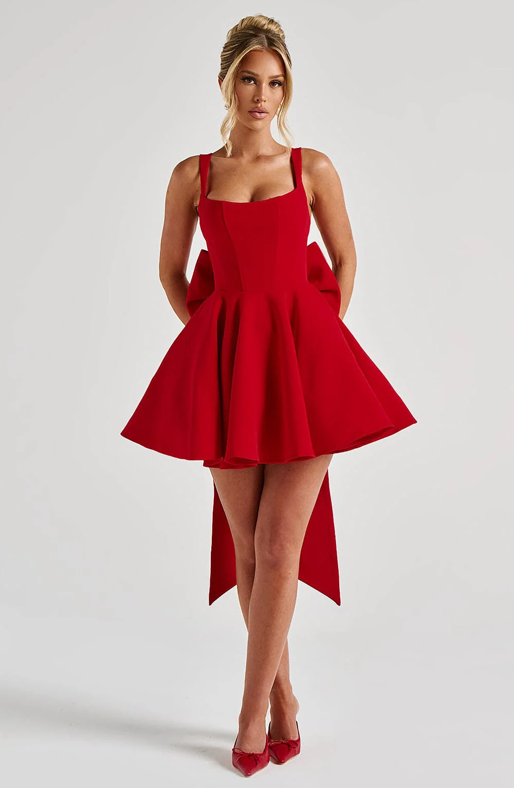 Rue Mini Dress - Red - Image 4