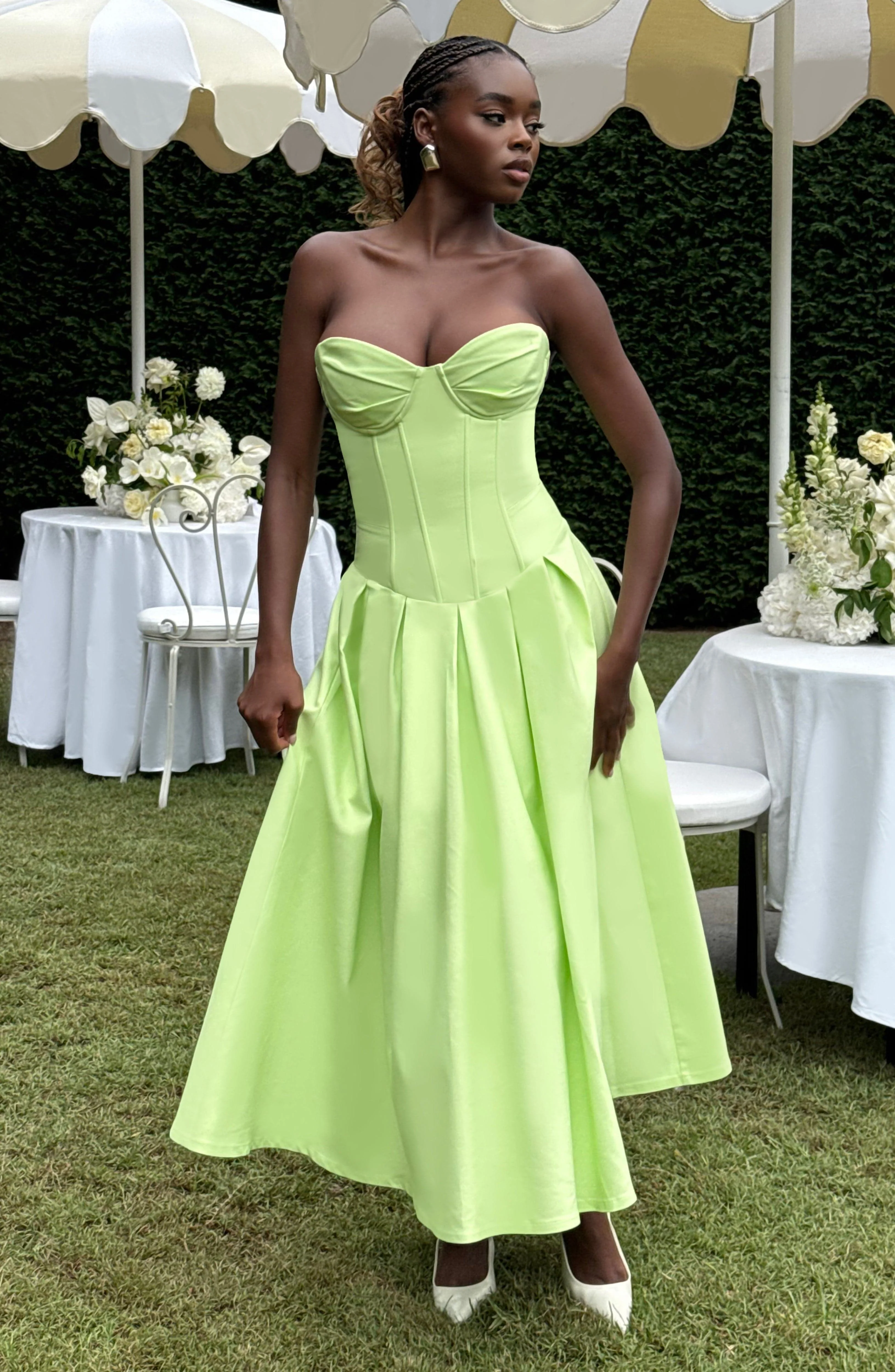 Salma Midi Dress - Lime - Image 6
