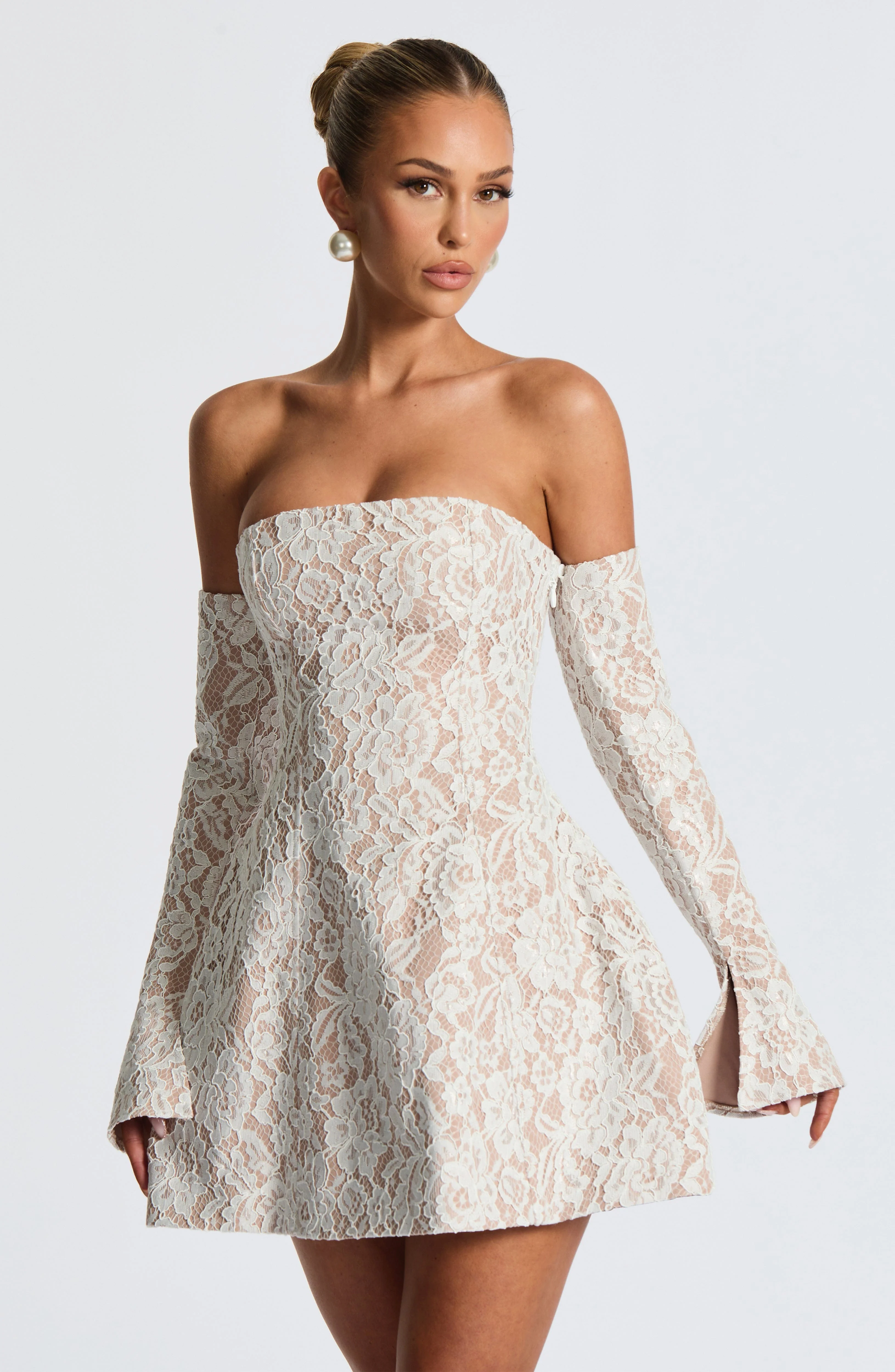 Salone Mini Dress - Ivory - Image 6