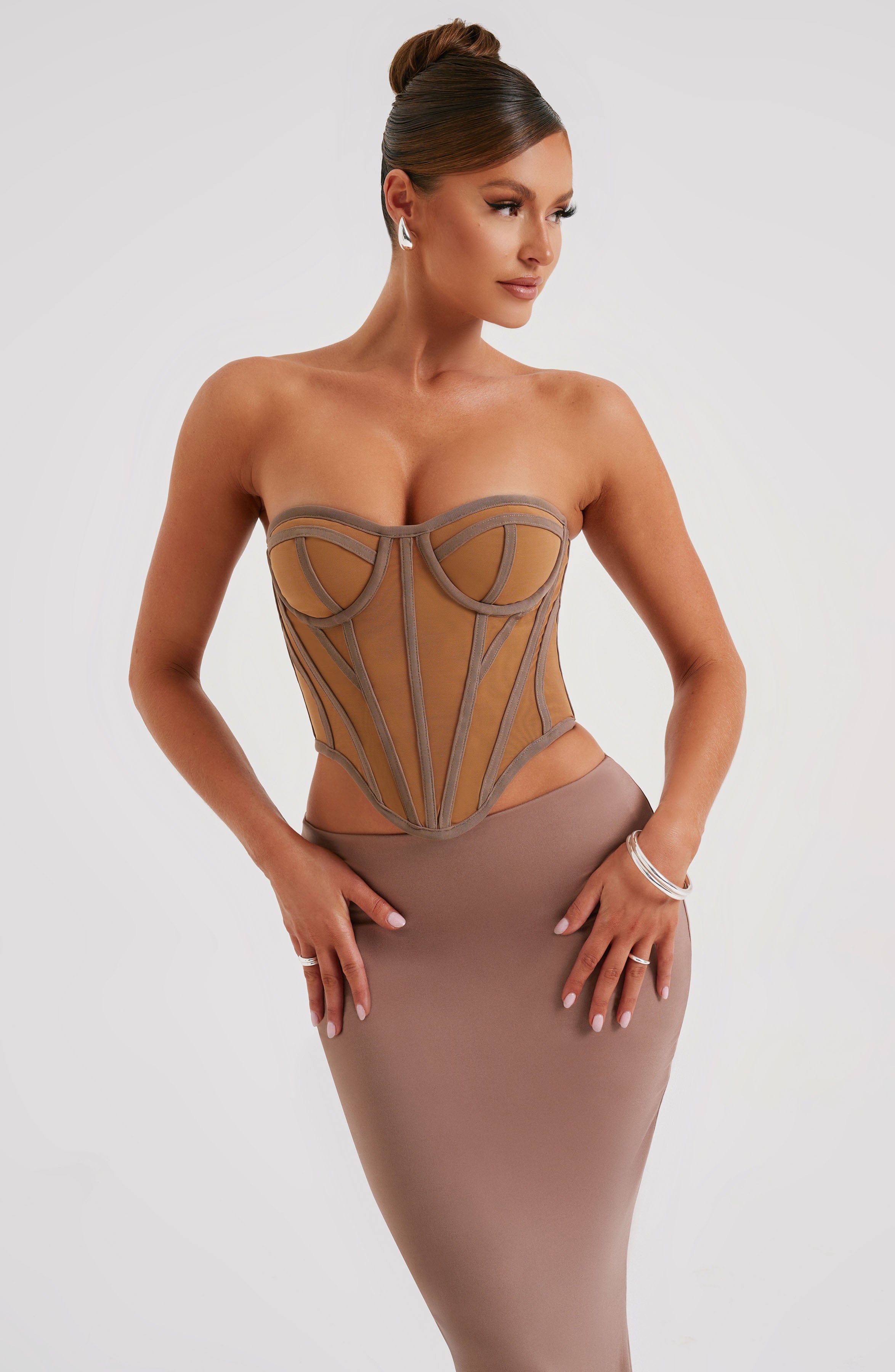 Santanna Corset - Chocolate/Nude - Image 2