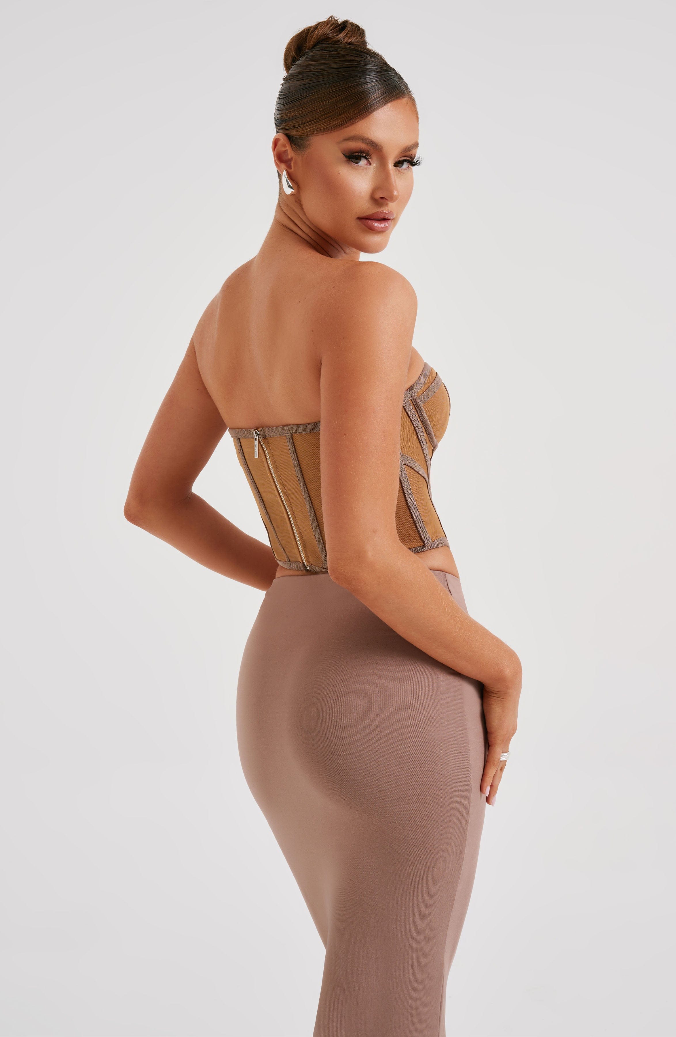 Santanna Corset - Chocolate/Nude - Image 4