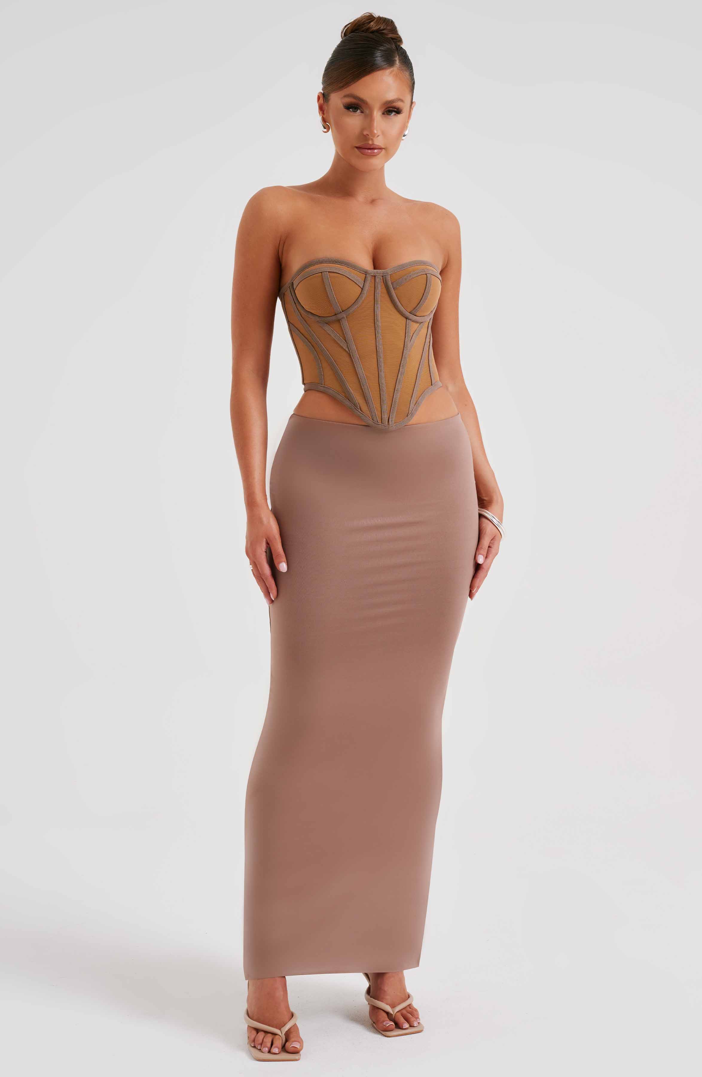 Santanna Corset - Chocolate/Nude - Image 5