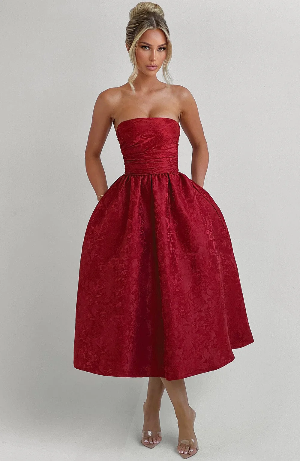 Saoirse Midi Dress - Red - Image 7