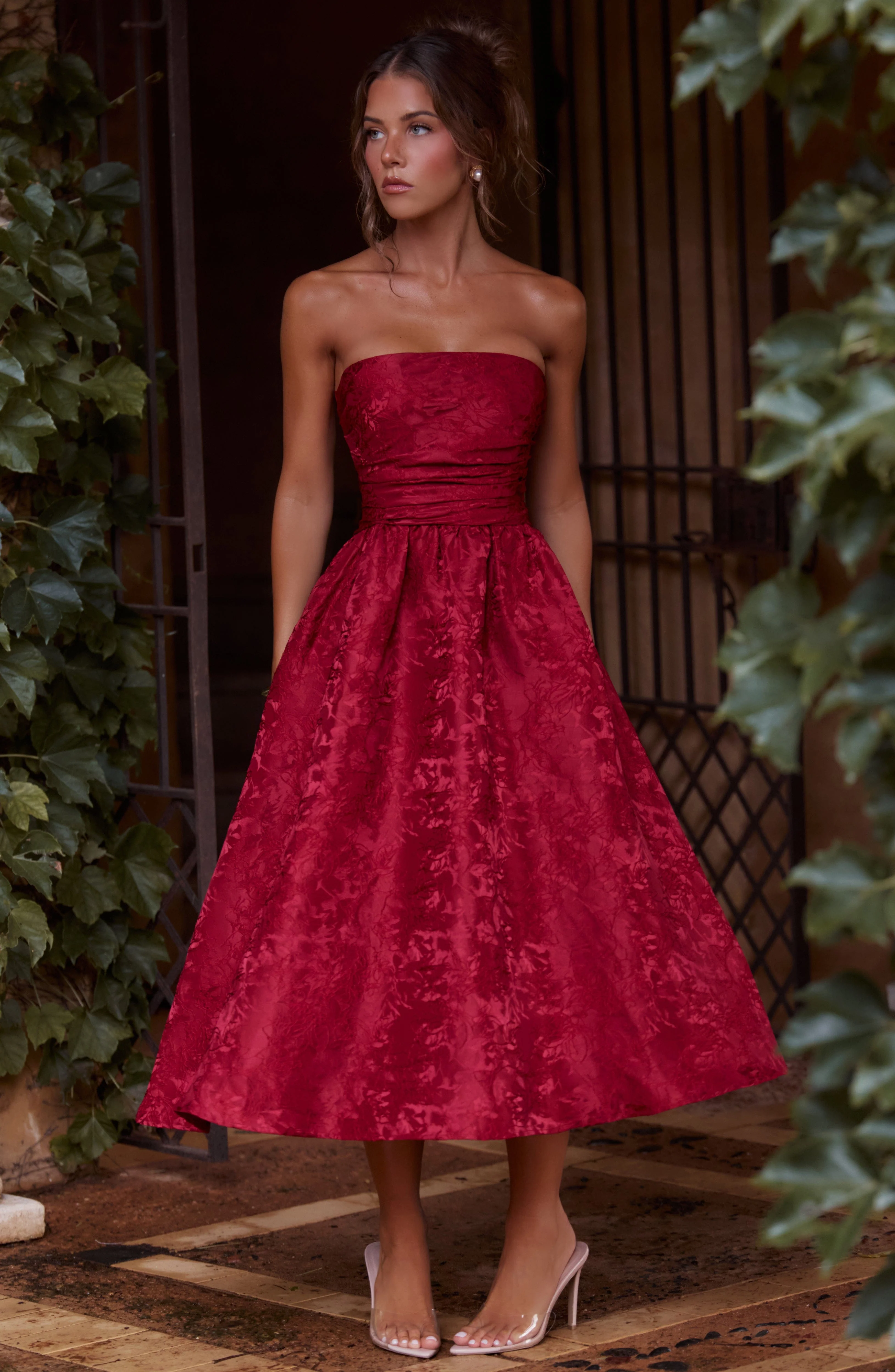 Saoirse Midi Dress - Red - Image 8