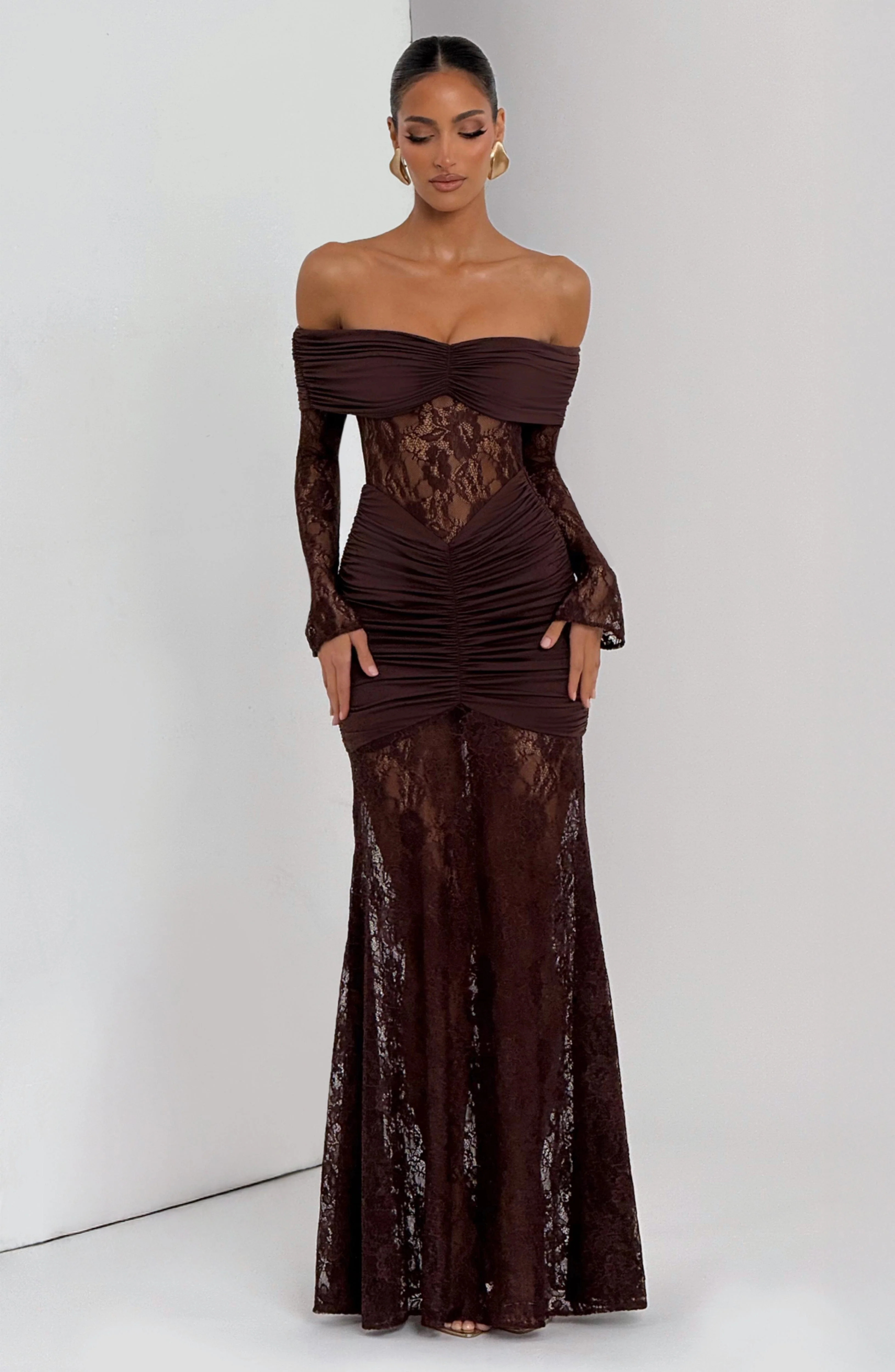 Sauline Maxi Dress - Plum Brown - Image 6