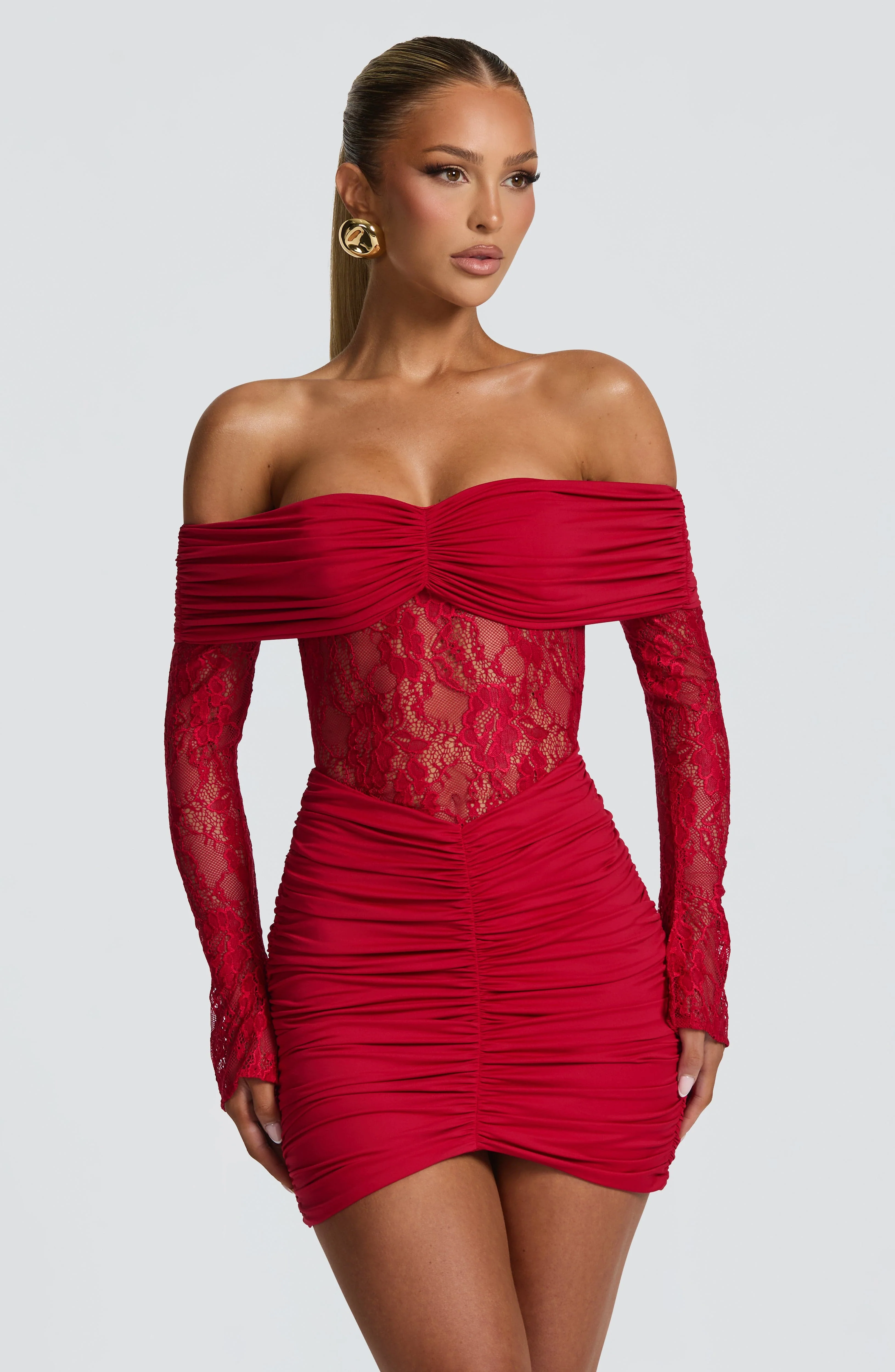 Sauline Mini Dress - Red - Image 7