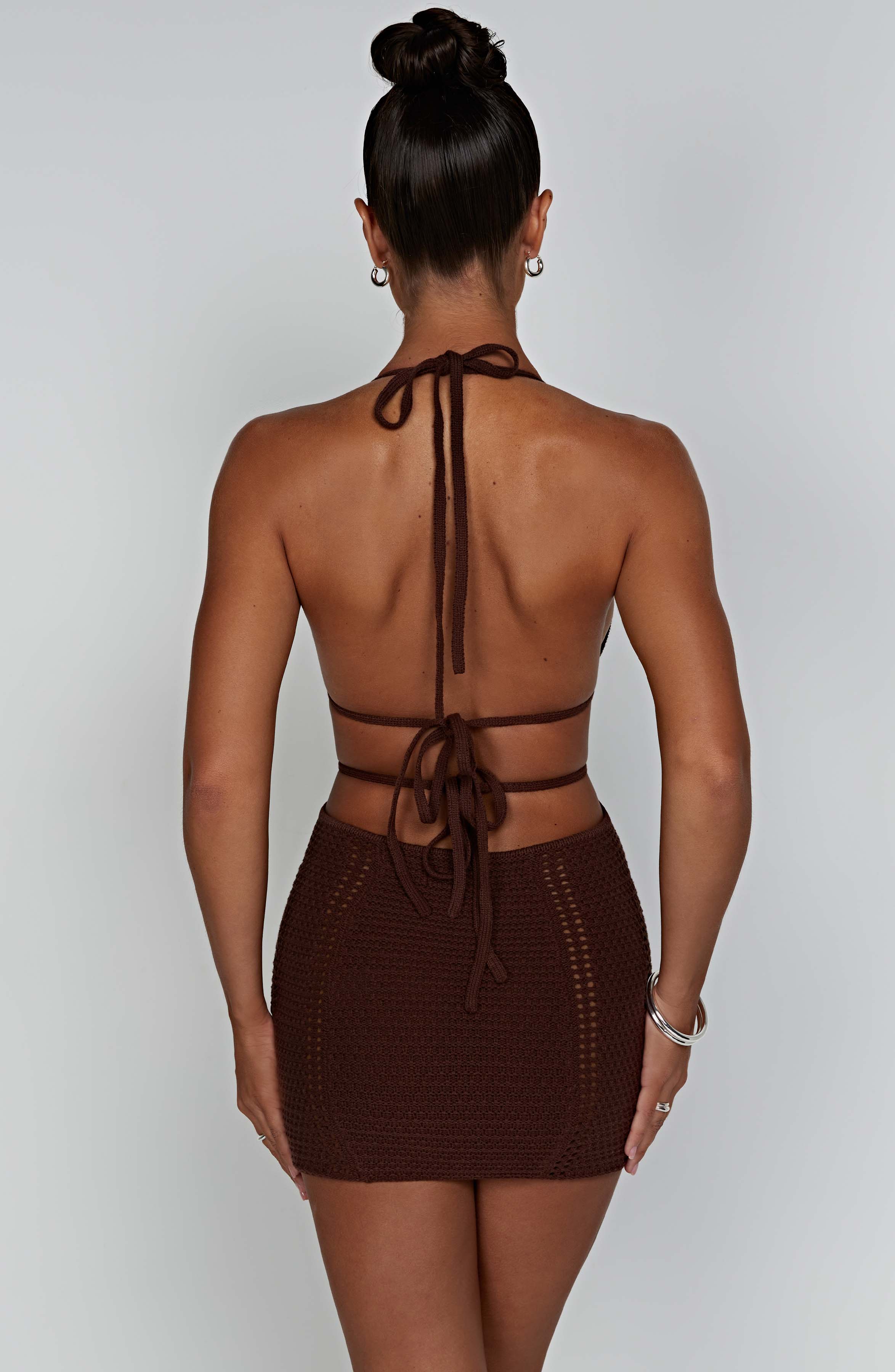 Selena Mini Dress - Chocolate - Image 8