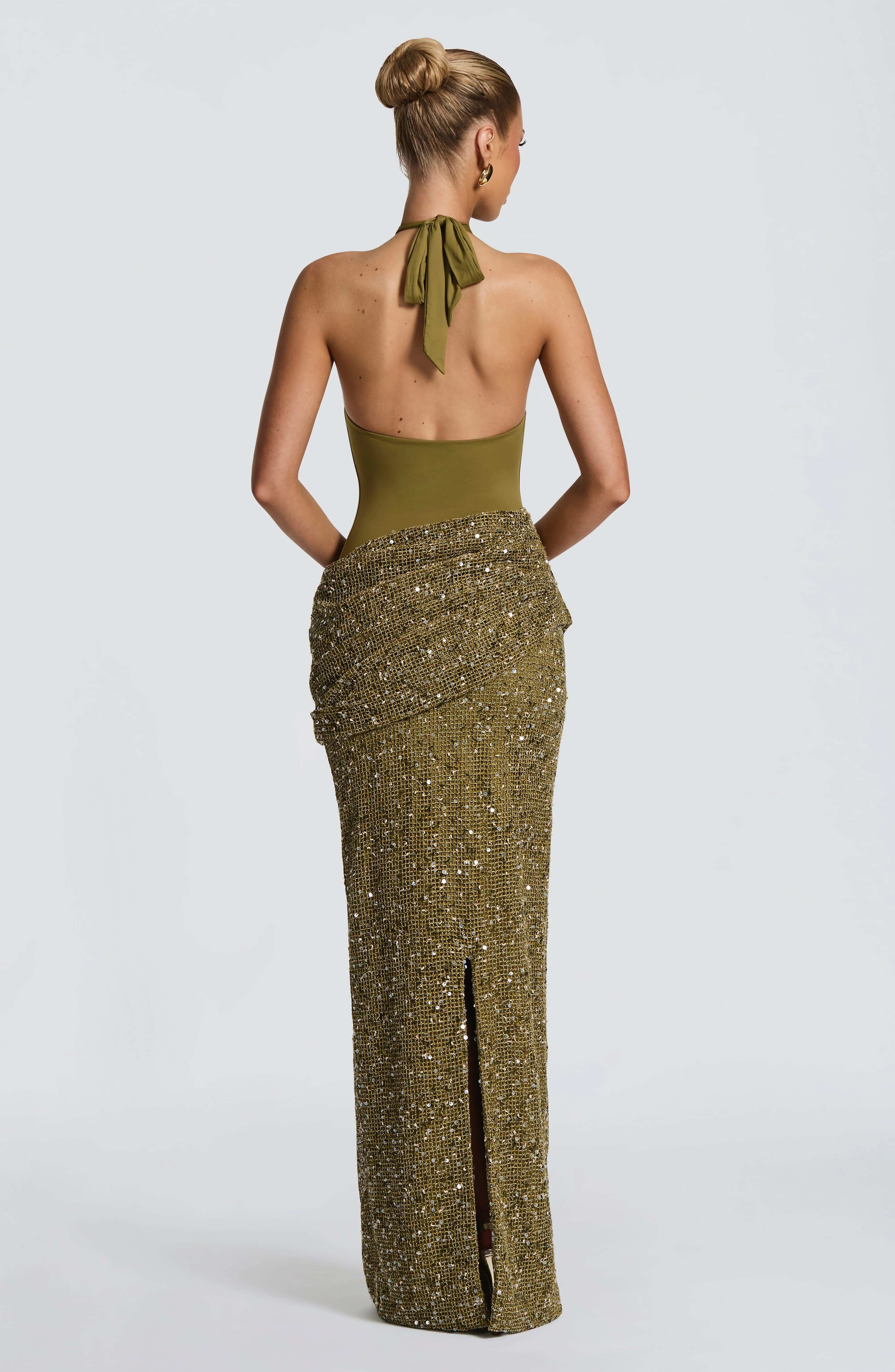 Solea Maxi Dress - Deep Olive - Image 3