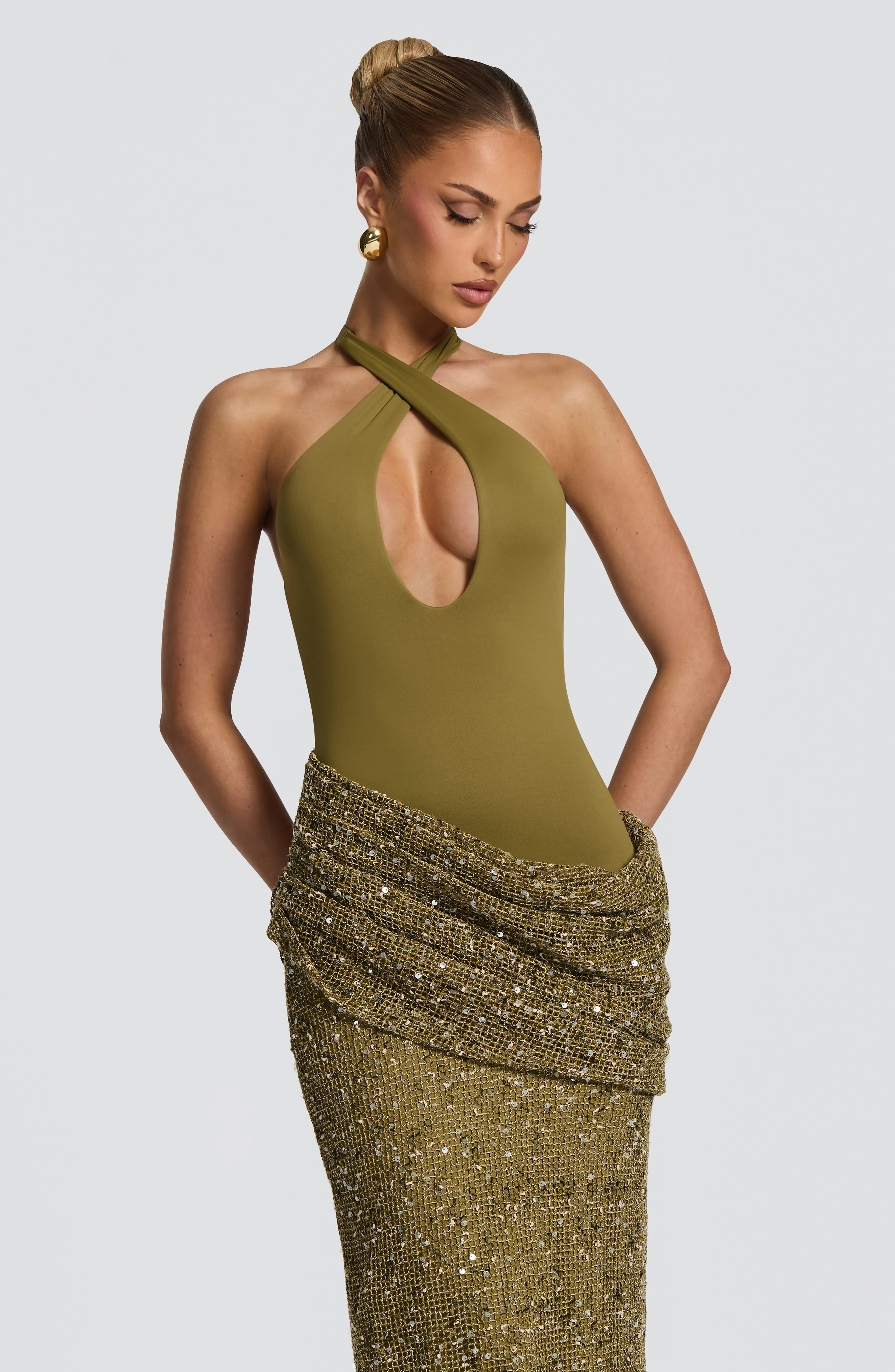 Solea Maxi Dress - Deep Olive - Image 8