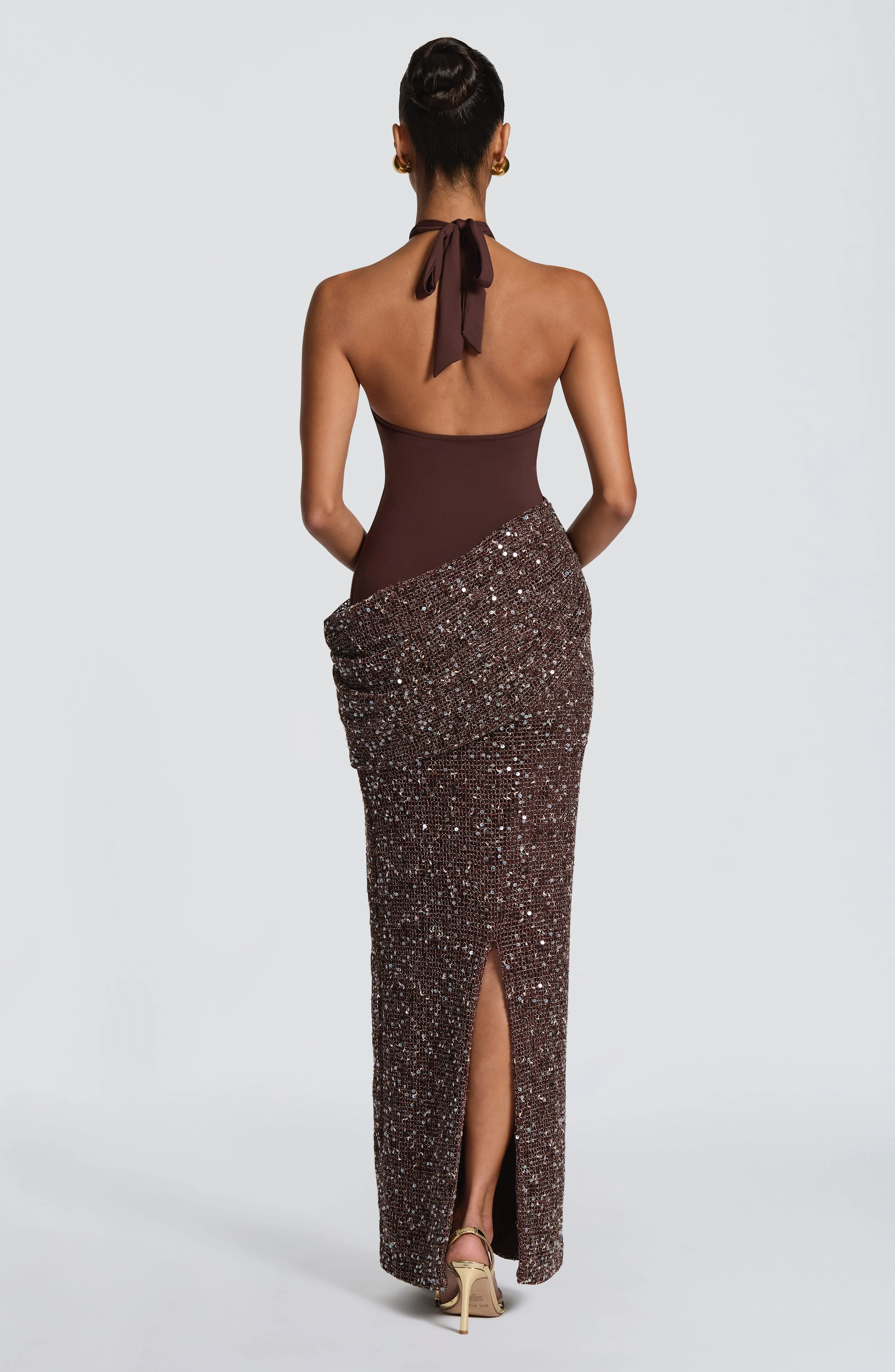 Solea Maxi Dress - Plum Brown - Image 2