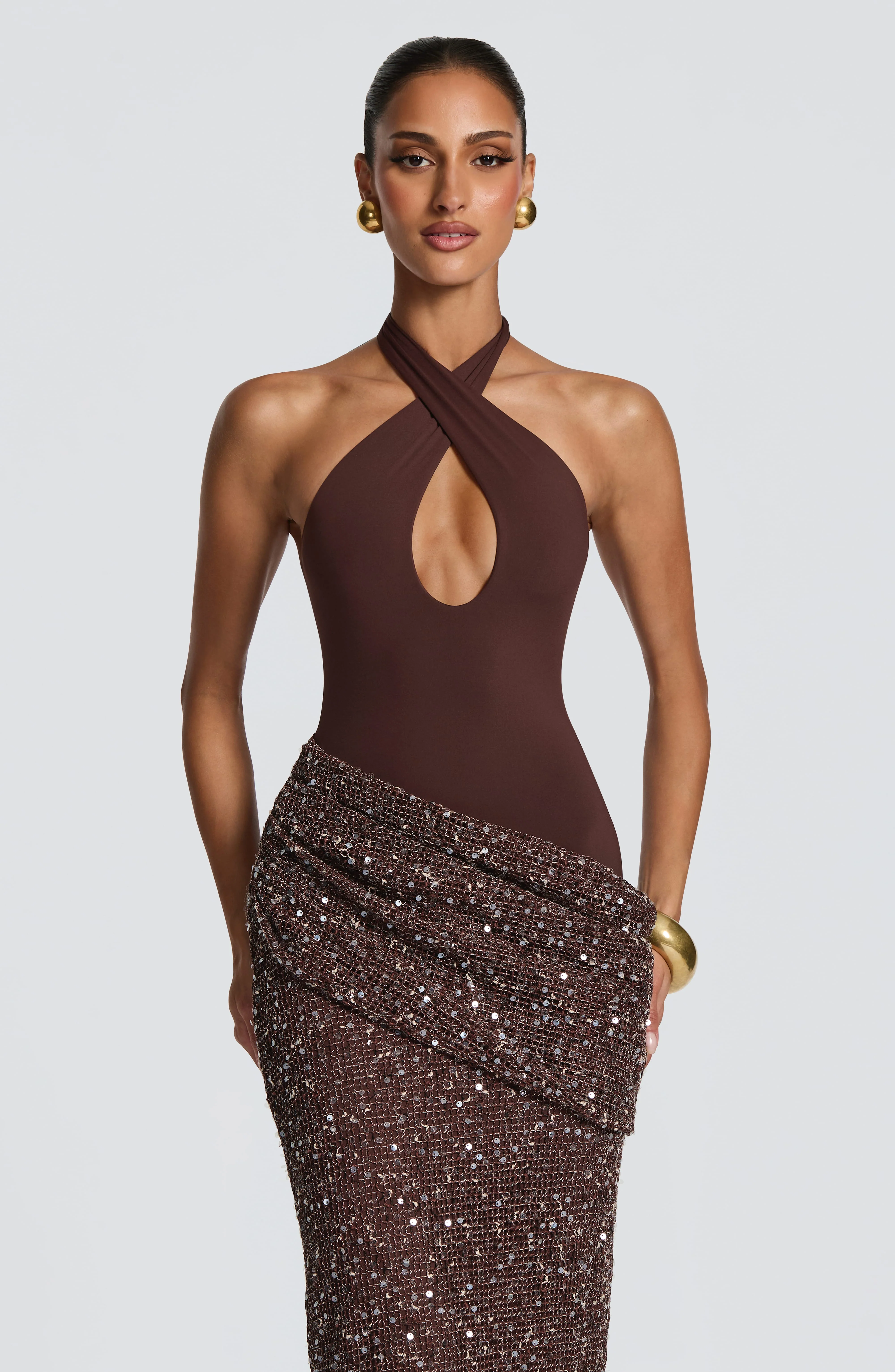 Solea Maxi Dress - Plum Brown - Image 5