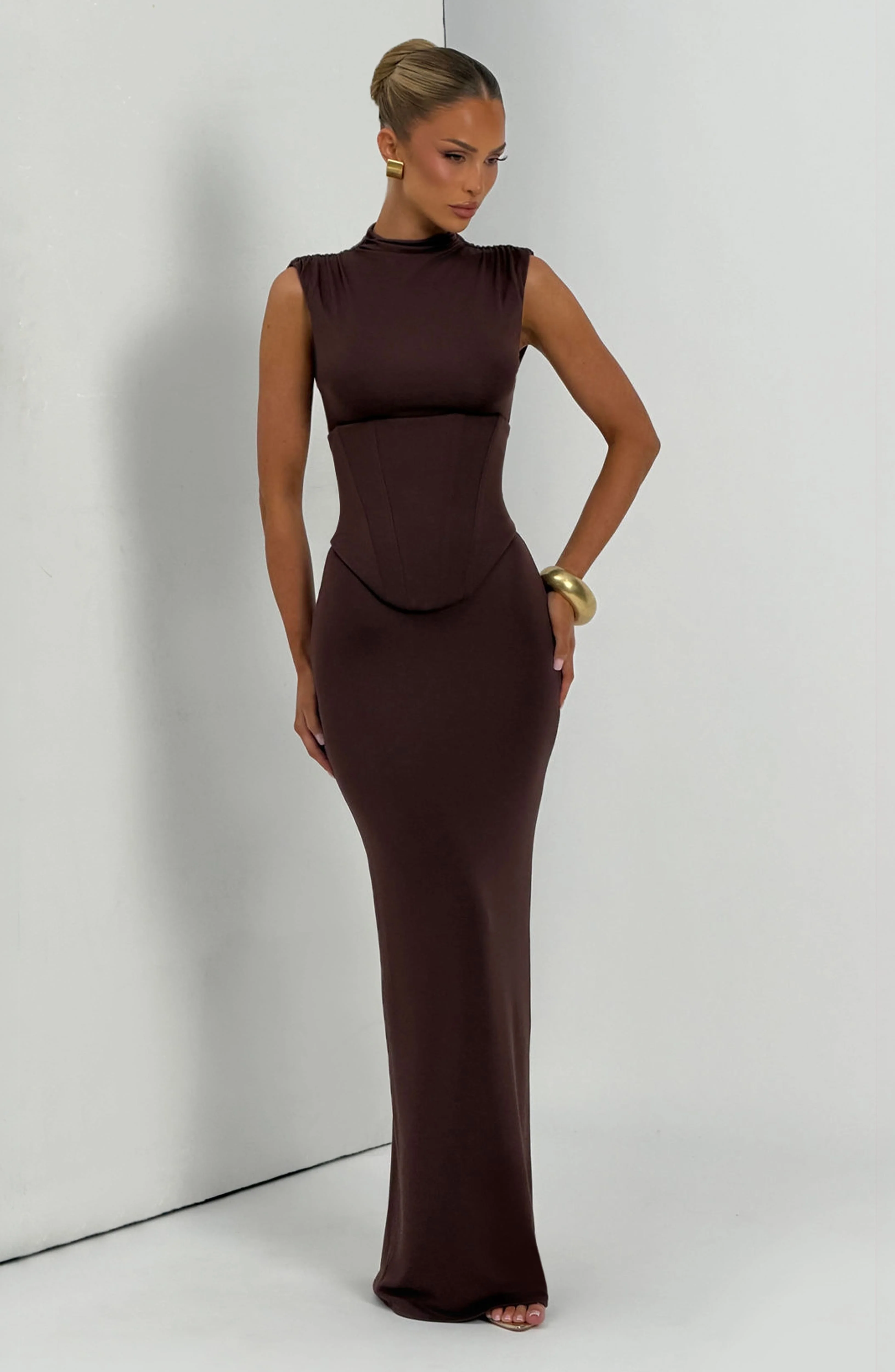 Soline Maxi Dress - Plum Brown - Image 8