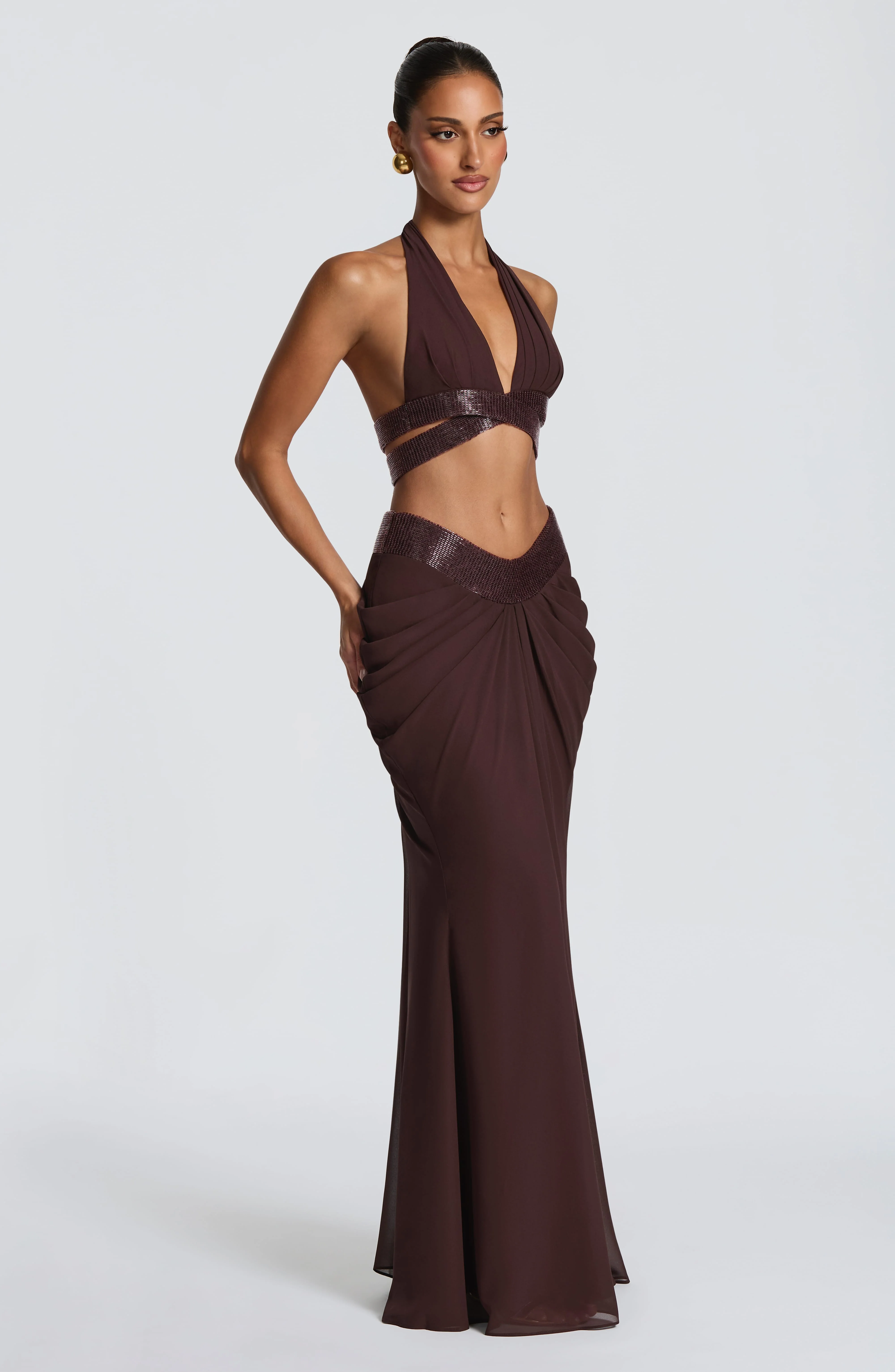 Sophie Maxi Skirt - Plum Brown - Image 3