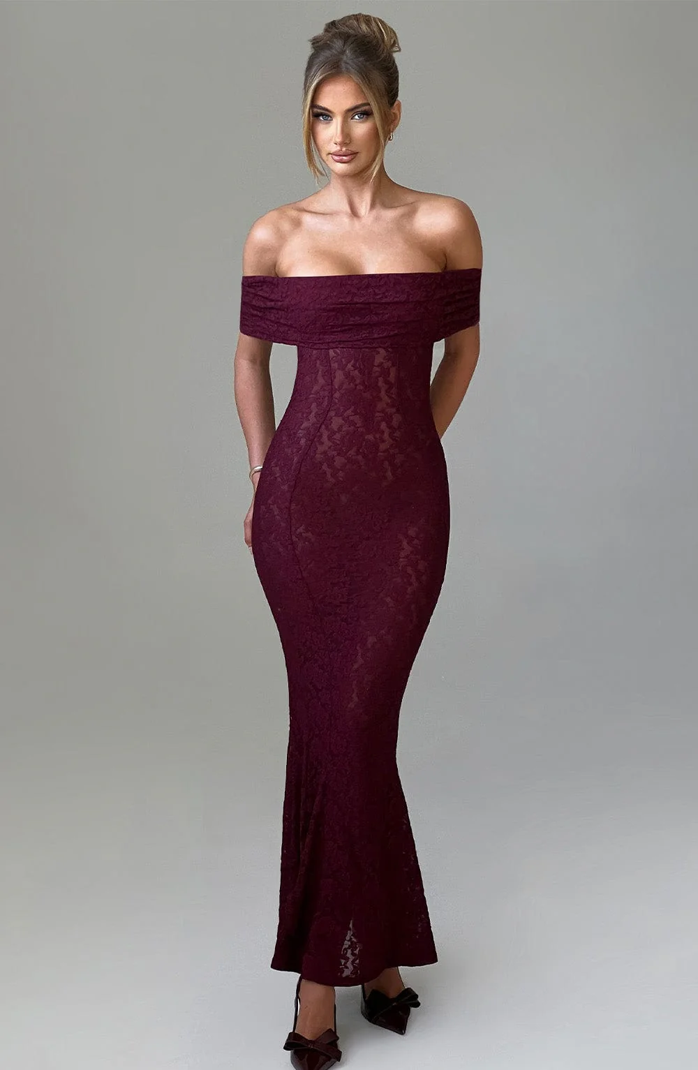 Stephanie Maxi Dress - Burgundy - Image 11