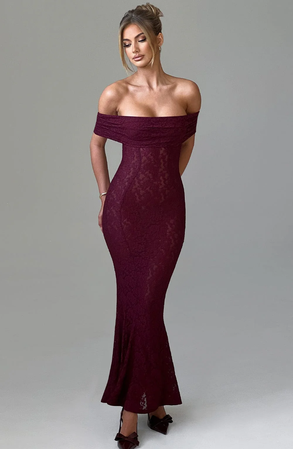 Stephanie Maxi Dress - Burgundy - Image 12
