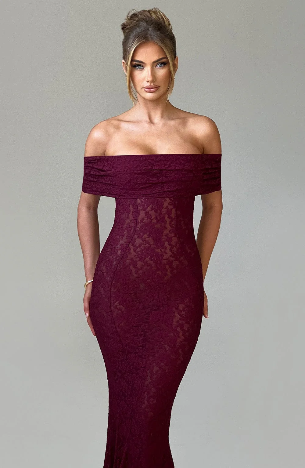 Stephanie Maxi Dress - Burgundy - Image 13