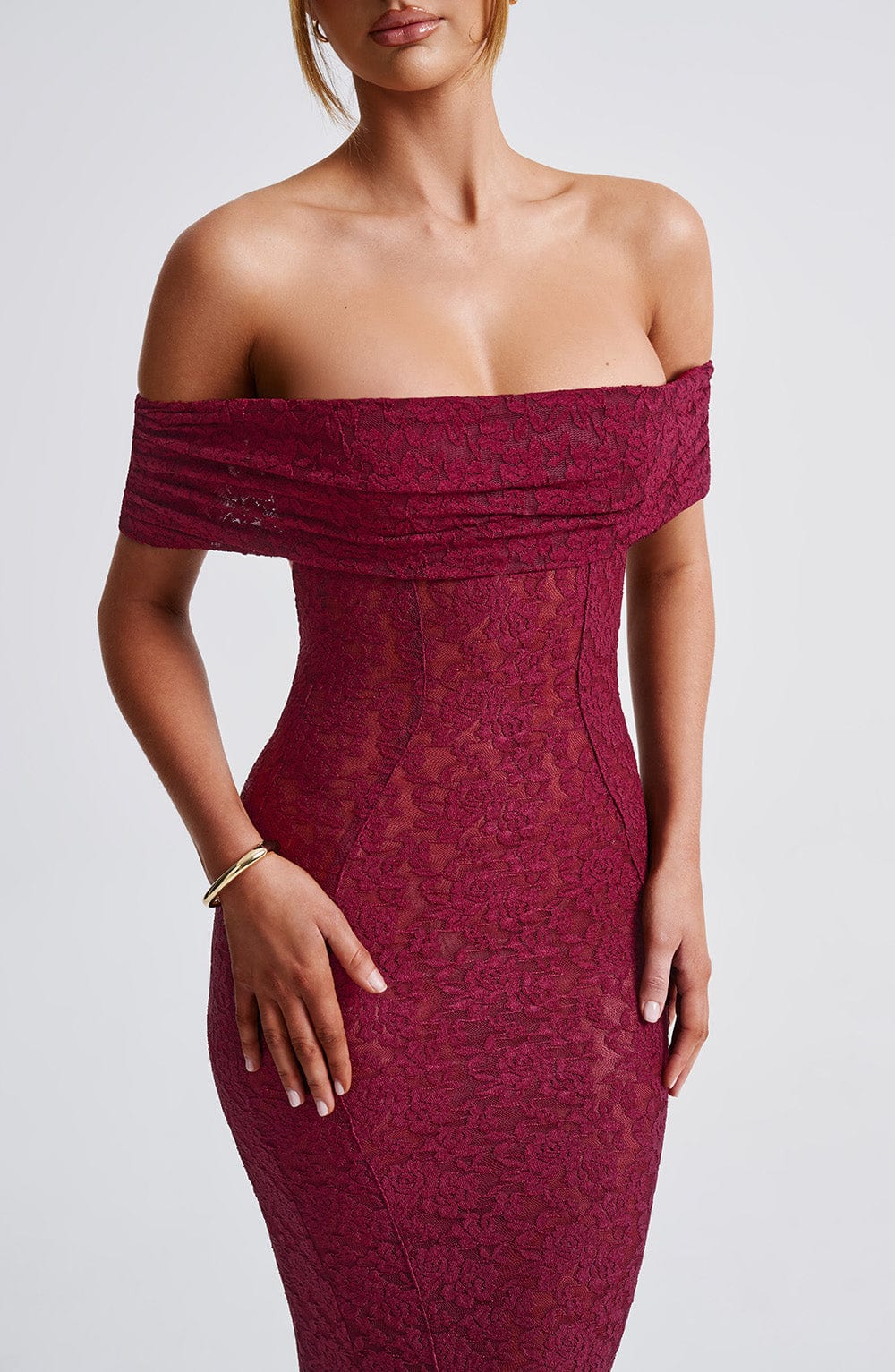 Stephanie Maxi Dress - Burgundy - Image 7