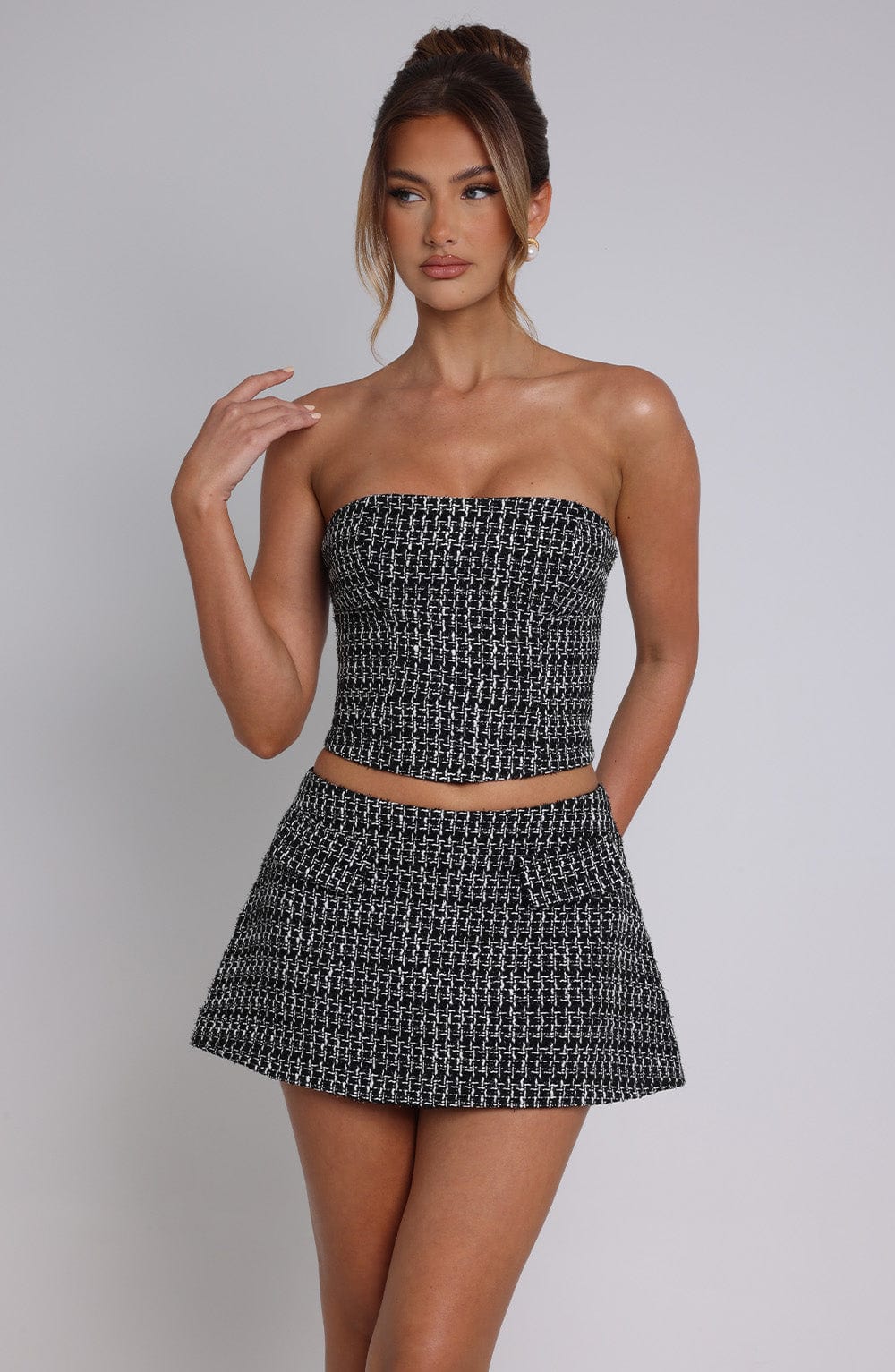 Tabitha Mini Skirt - Black/White - Image 11