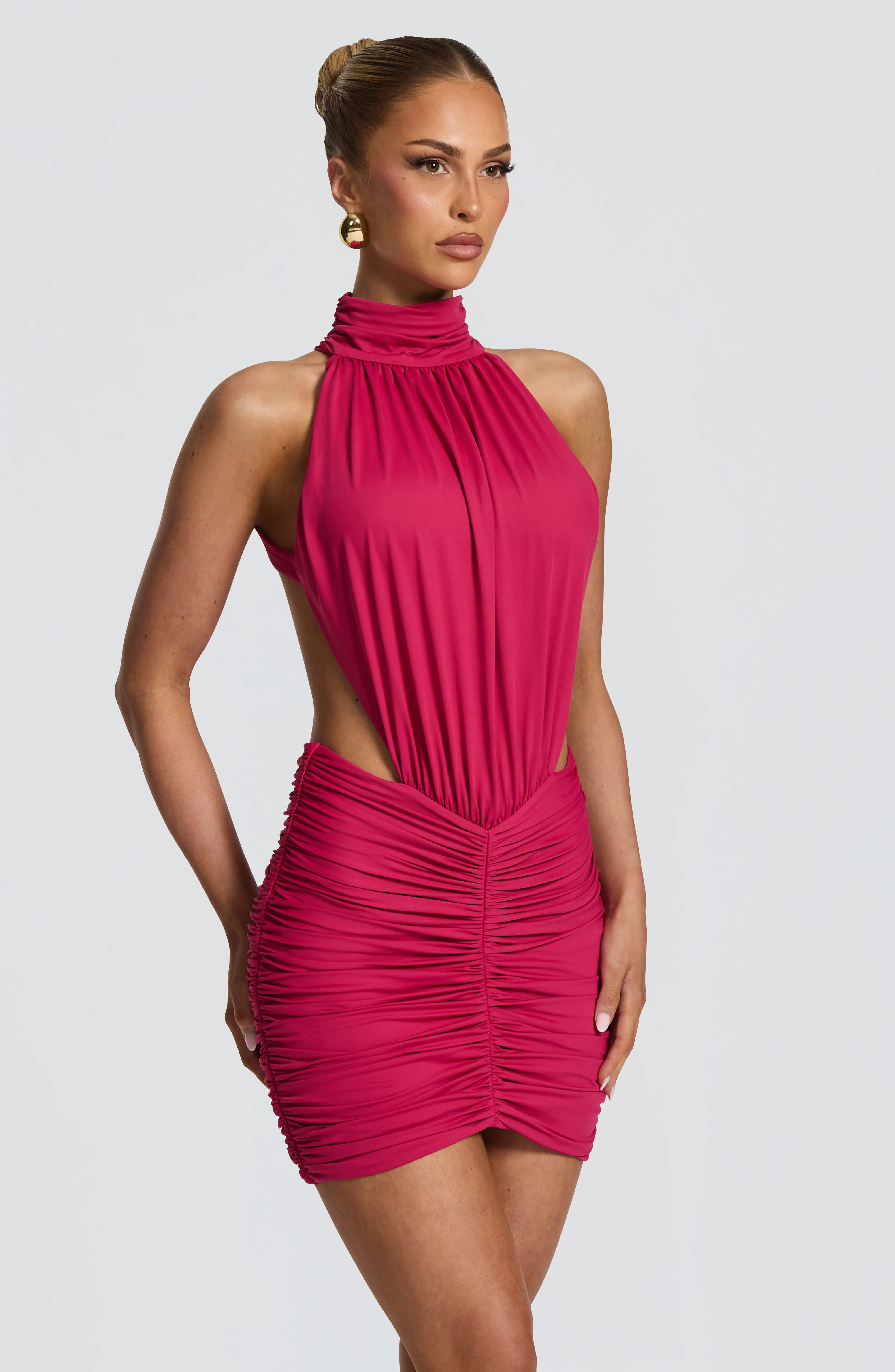 Thekla Mini Dress - Raspberry - Image 3