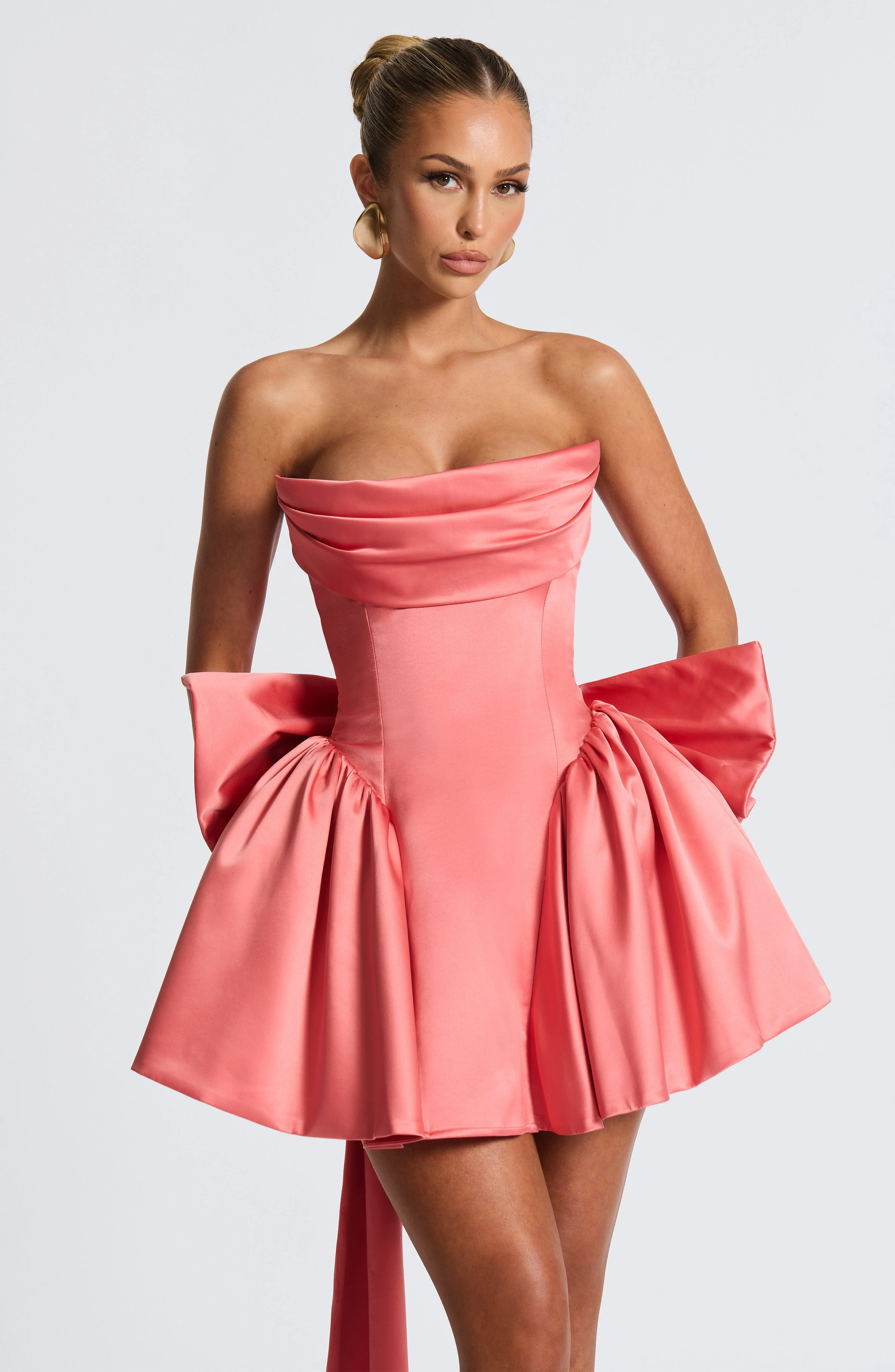 Trinity Mini Dress - Coral Pink - Image 6
