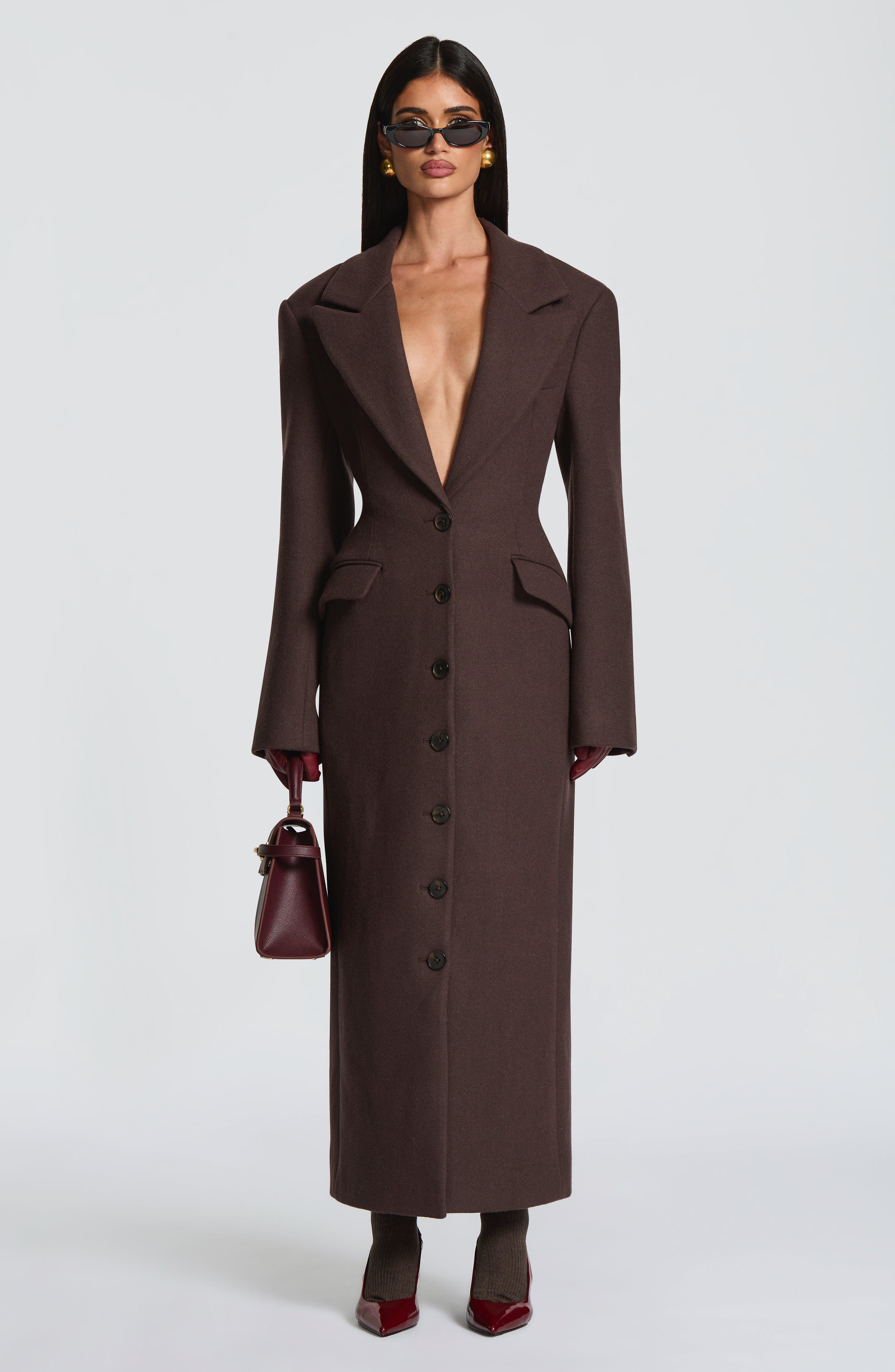 Ursula Coat - Plum Brown - Image 5