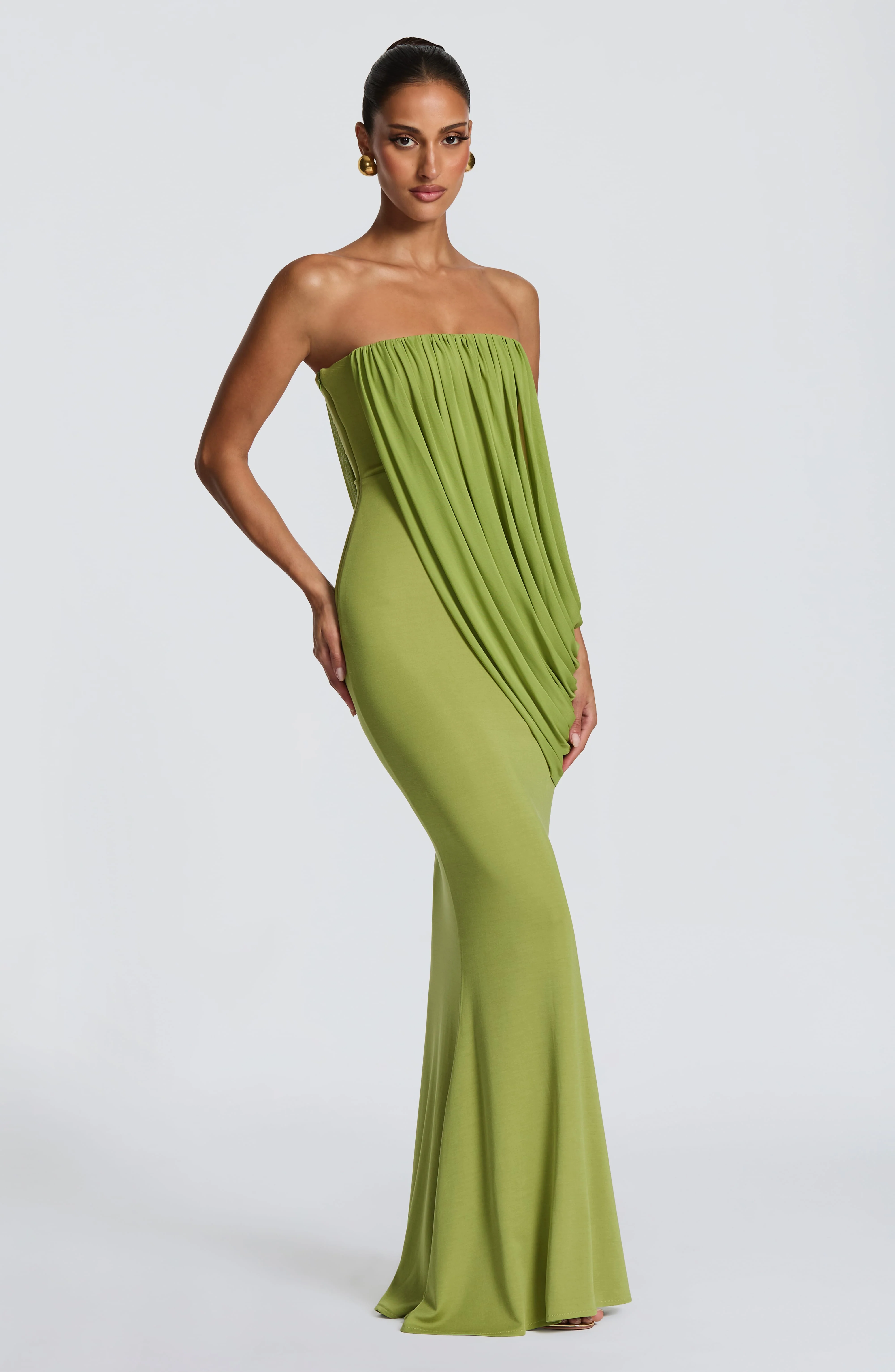 Vienna Maxi Dress - Olive - Image 3