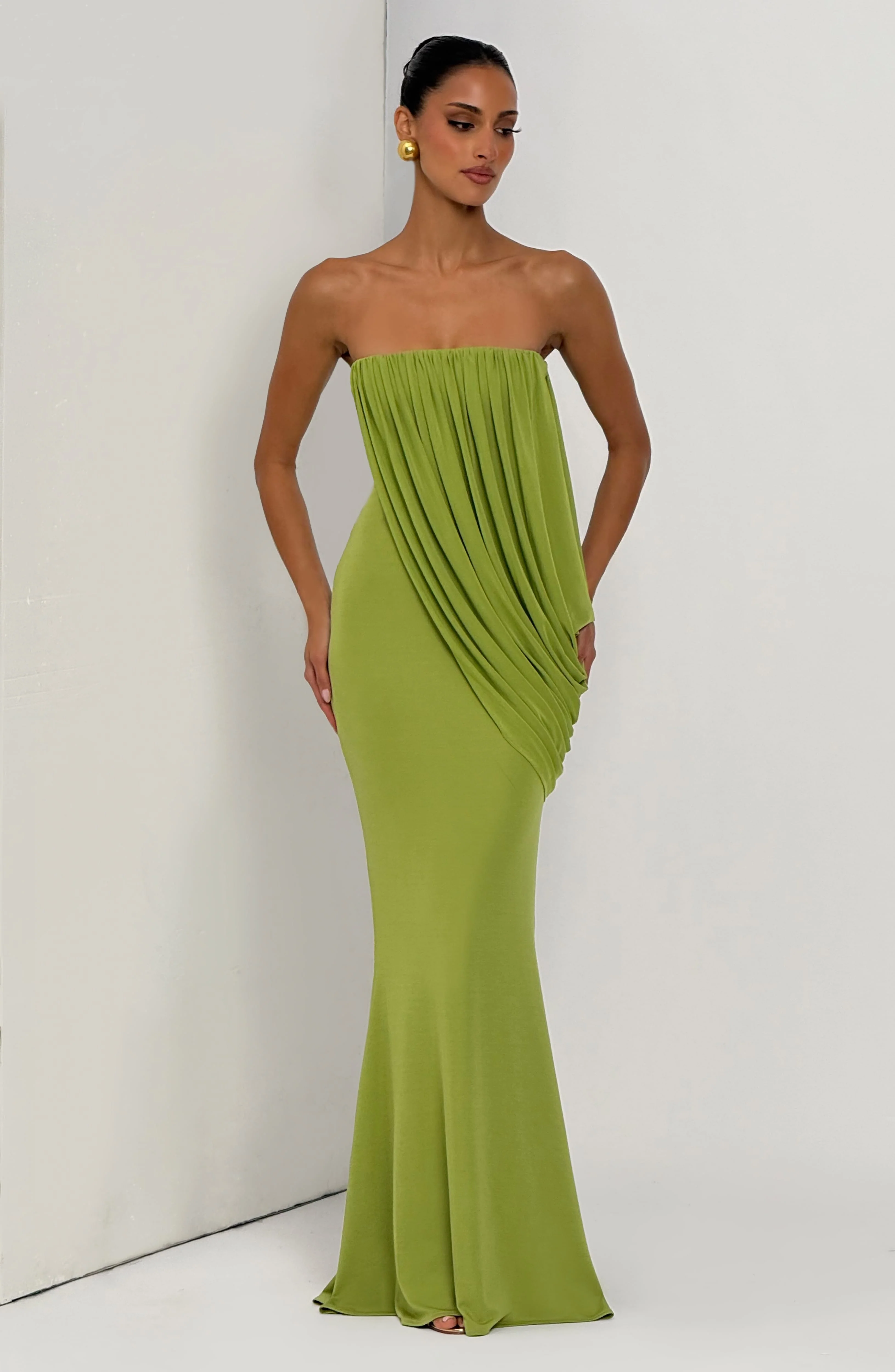 Vienna Maxi Dress - Olive - Image 7