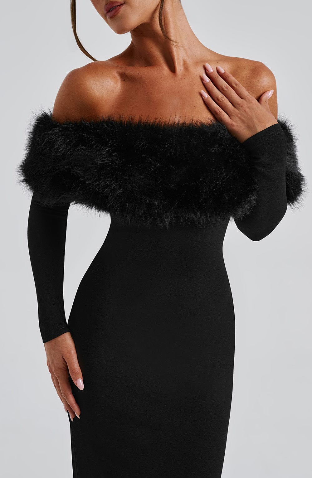 Vittoria Midi Dress-Black - Image 5