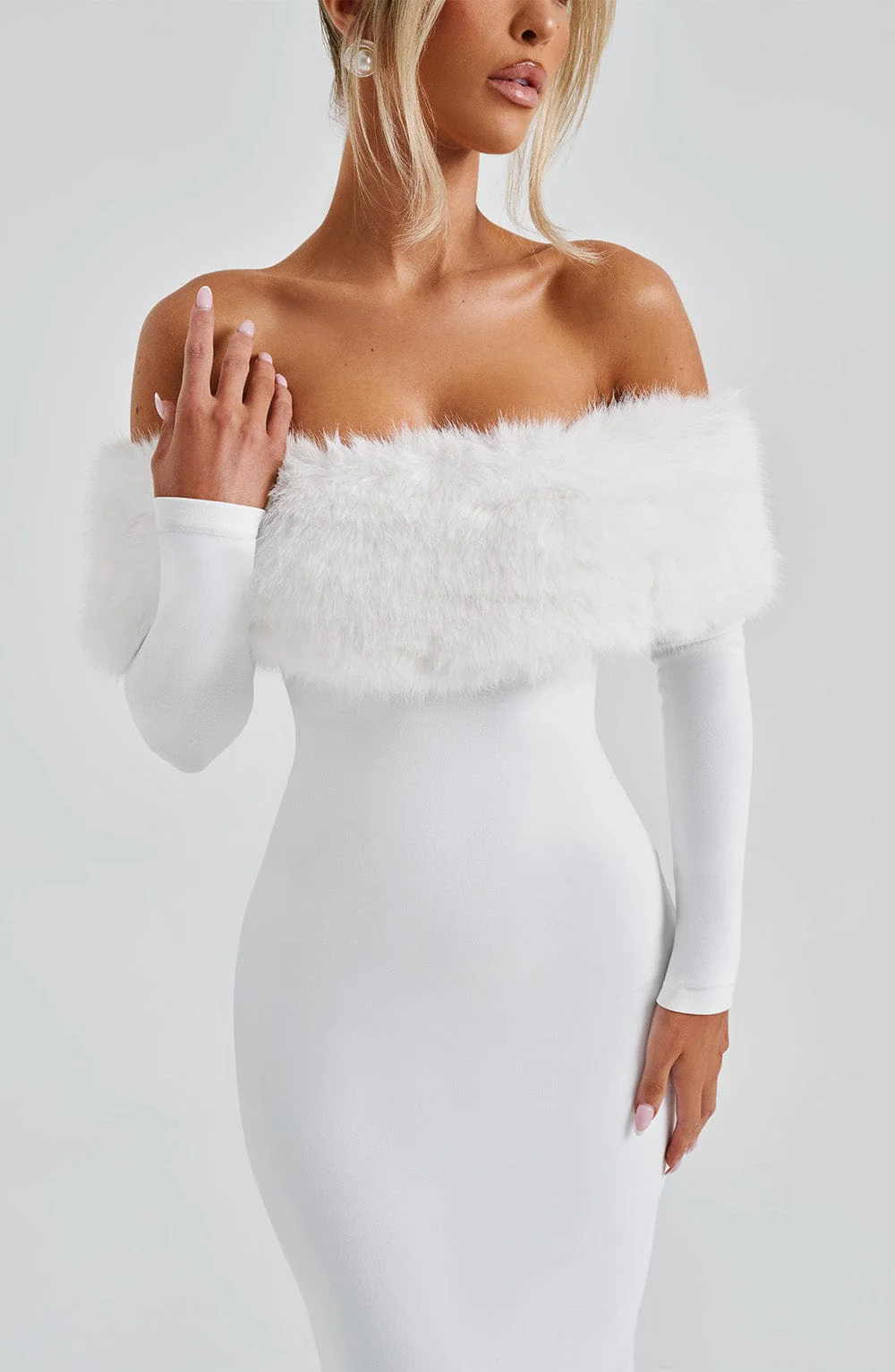 Vittoria Midi Dress - Ivory - Image 5