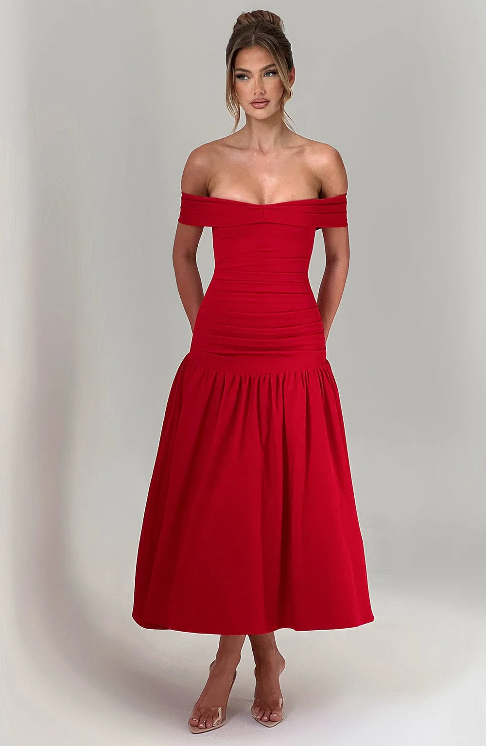 Wilhelmina Midaxi Dress - Red - Image 5