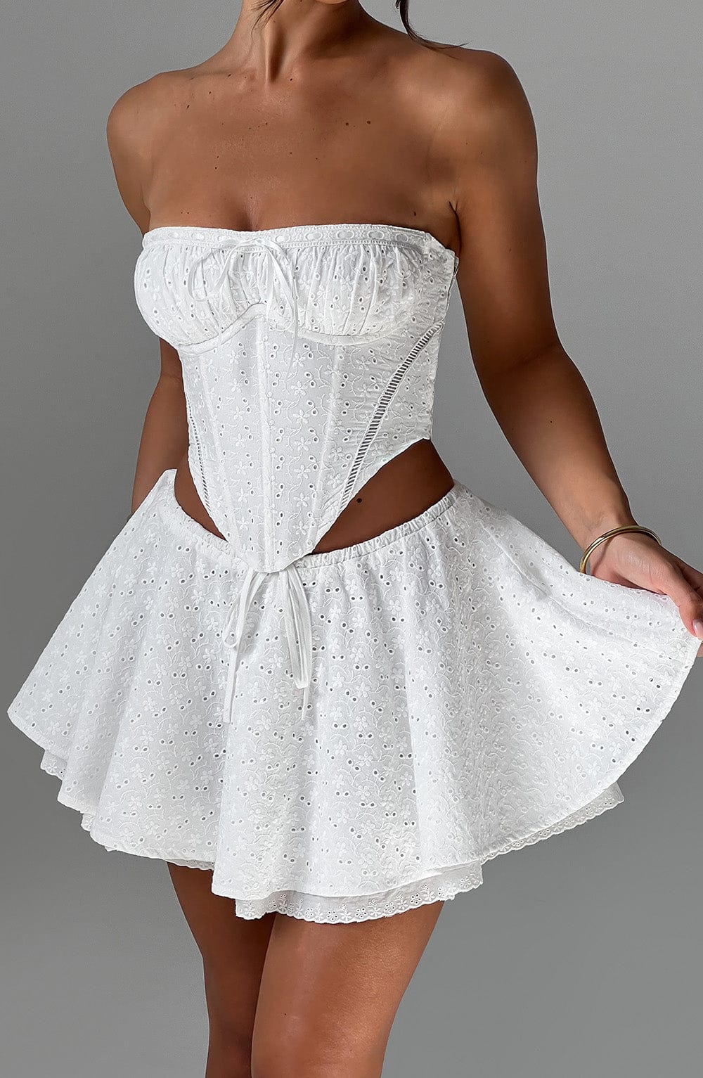 Winnie Mini Skirt - Ivory - Image 3
