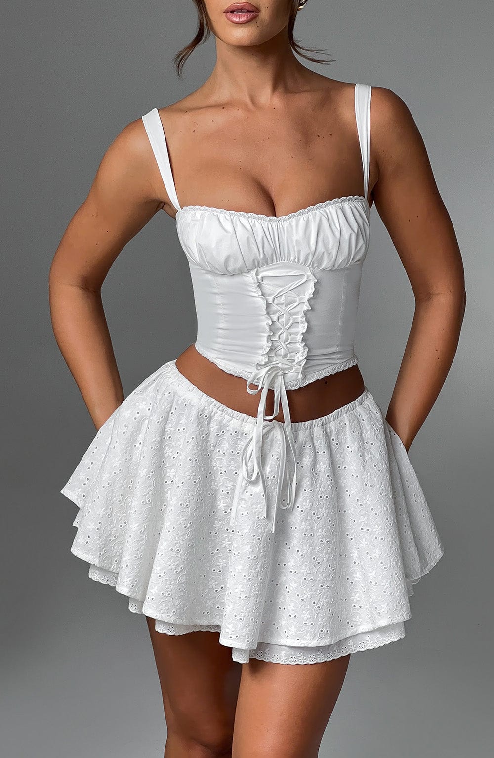 Winnie Mini Skirt - Ivory - Image 4