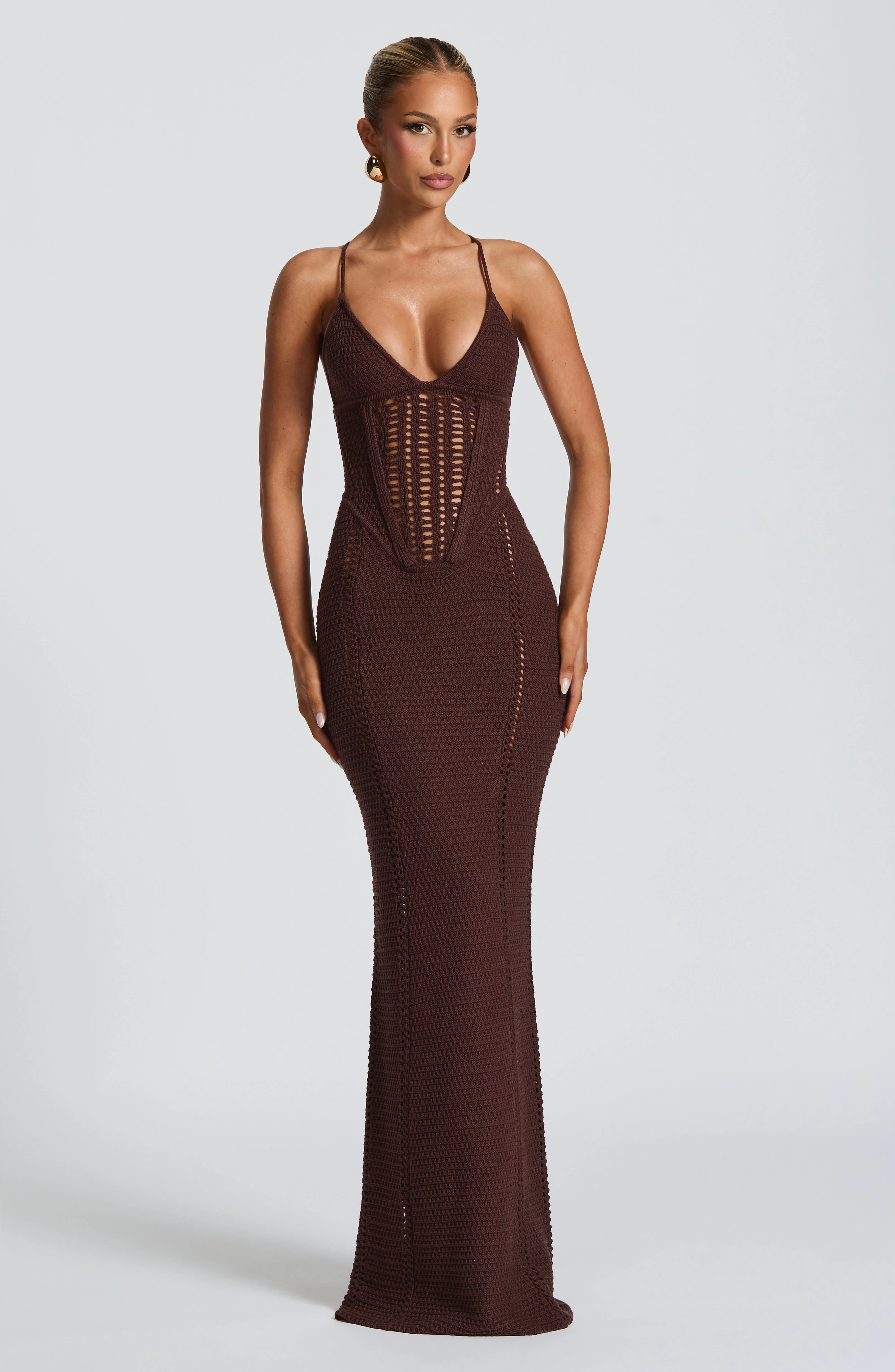 Xanthe Maxi Dress - Plum Brown - Image 4