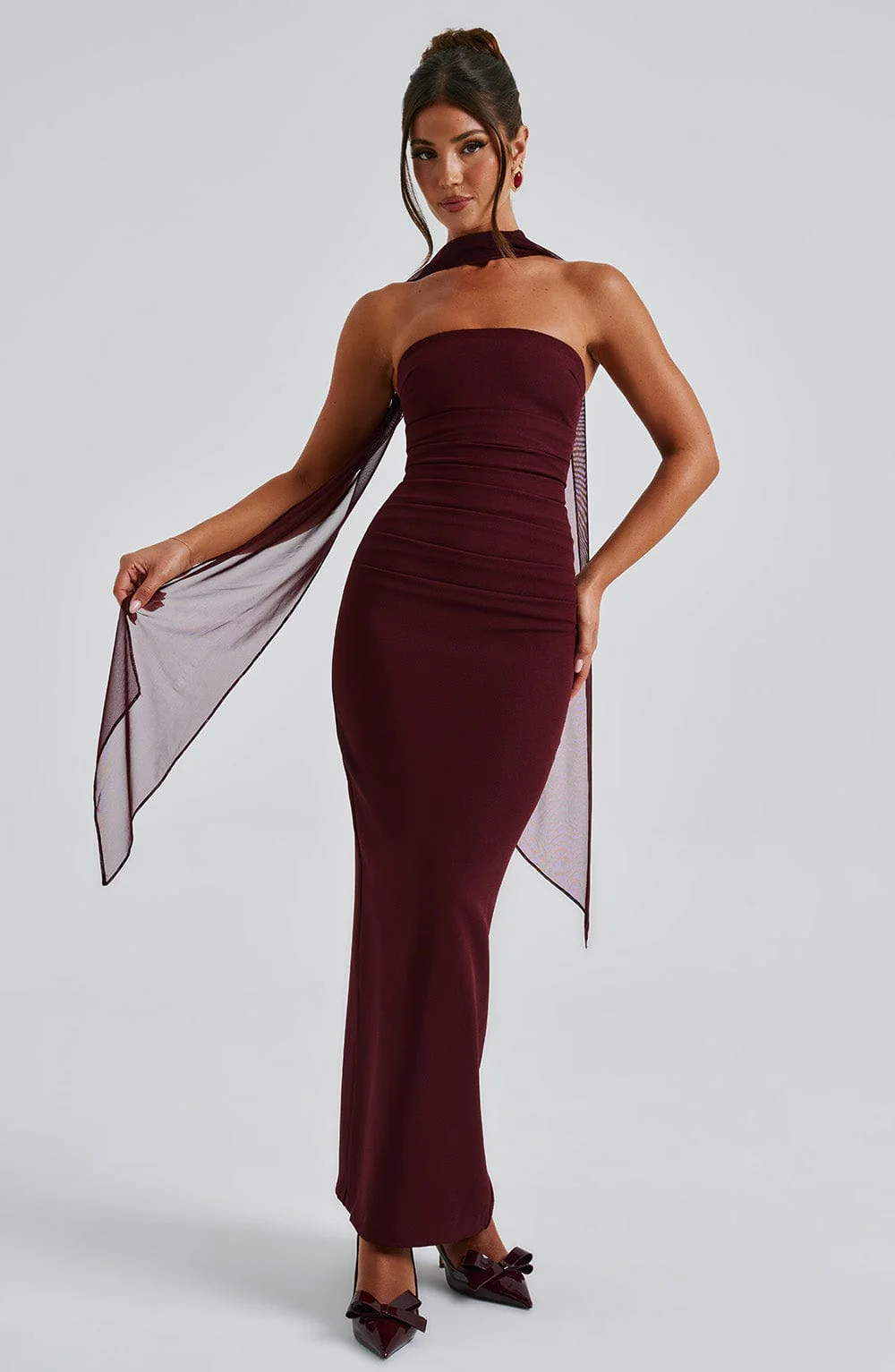 Yulia Maxi Dress - Cherry Lacquer - Image 5