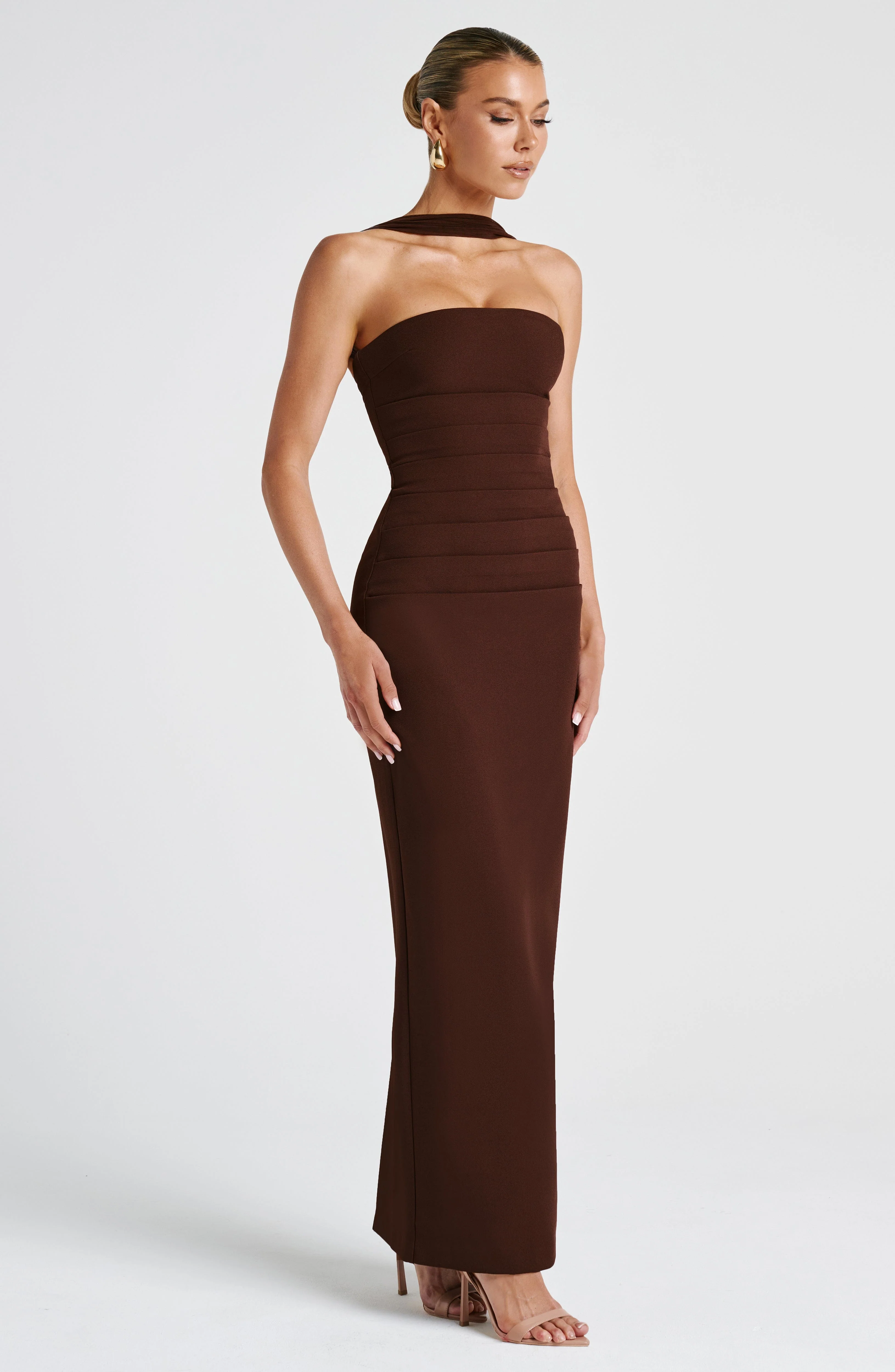 Yulia Maxi Dress - Plum Brown - Image 5